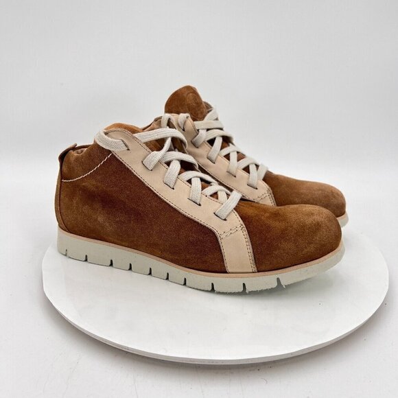 Samuel Hubbard Women Size 8.5 Brown Tan Suede Rubber Sole Lace Up Ankle Boot - Picture 4 of 14